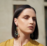 The Regan Earring - Large Beaded Turquoise Bohemian Earrings